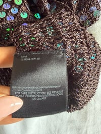 Image 7 of Vintage Y2K Aubergine iridescent sequin crochet cami 