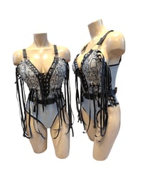 Image 1 of Silver and snakeskin bodysuit 