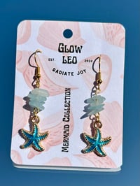 Image 4 of Aquamarine Starfish Earrings 