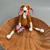 Image 1 of Cocheted Sighthound Ornament #012