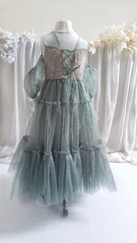 Image 3 of Tulle princess dress for photoshoots | Elvina | size 110 - sage | photo props