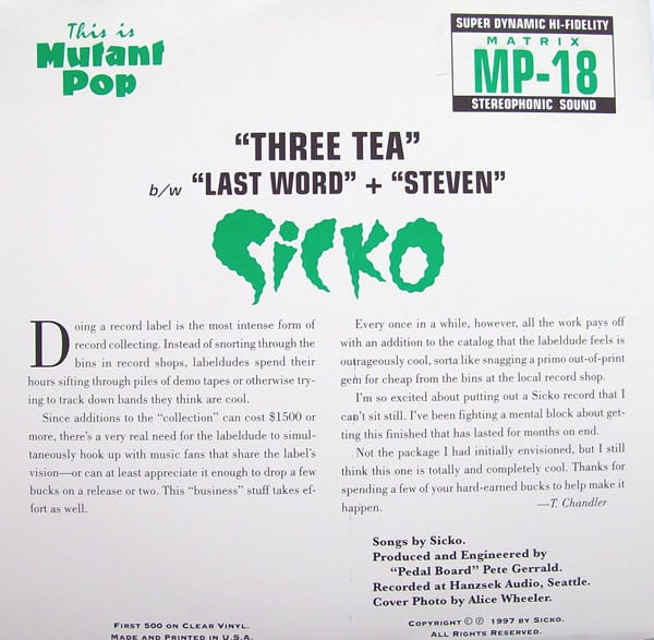 Sicko – Three Tea / Last Word / Steven 7”