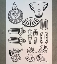 Image 3 of Cut-out-and-keep paper clown, trumpet 