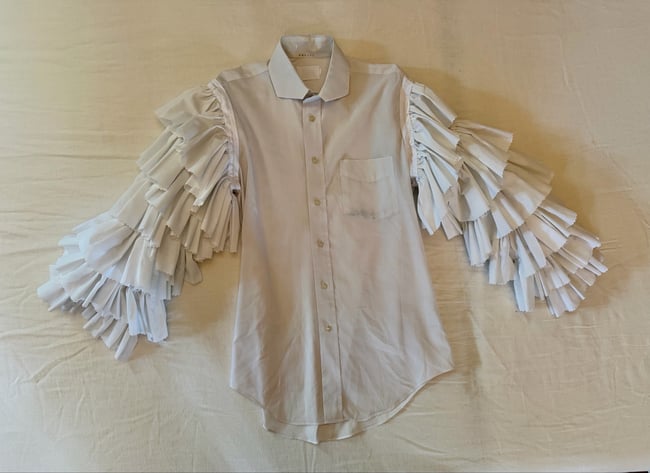 vintage white flamenco ruffle blouse 60s 70s
