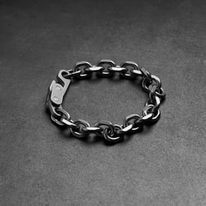 Image of DRILLING LAB - Anonymous Chain Bracelet (Matte Silver)