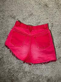 Image 2 of Hot Pink Asymmetrical Jean Skirt
