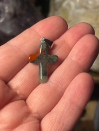 African blood stone cross pendant 