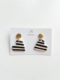 Paire de boucles d'oreilles céramique LOVA rayures 