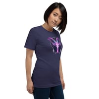 Image 24 of Pink Purple and Aquamarine Baphomet Goat Head Unisex t-shirt