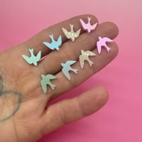 Image 3 of Náušnice třpytivý pastelový ptáčci