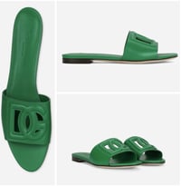 Image 1 of Green Vacay Slides size 8 