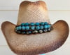 Caramel Cowboy Hat Turquoise & Bronze Colored Stone Bead Band