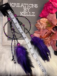 Image 2 of Large Hoop Purple Thunder Earrings 