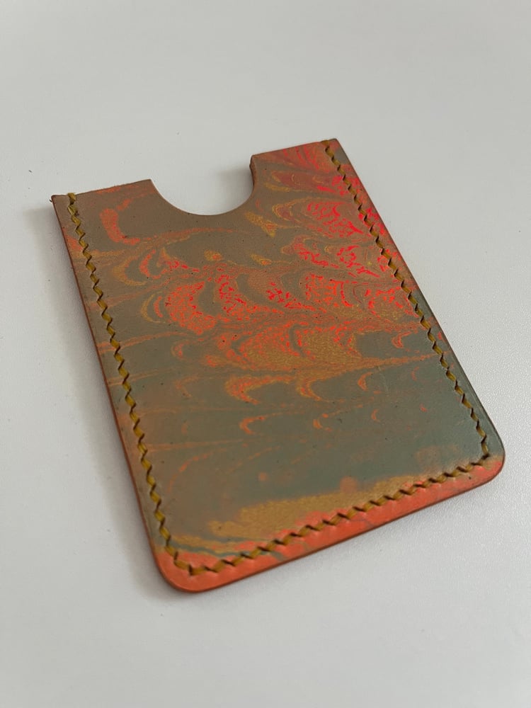 Image of Marbled Cardholder (Neon Orange/Yellow)