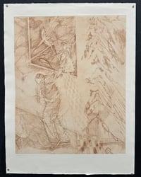 Image 4 of “a window is a tiny portal” soft ground intaglio etching, 20x22, 18x24