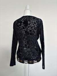 Image 3 of Vintage black velvet shirt // M