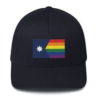 Image 4 of Minnesota Rainbow Pride Flag (6 Stripe) Flexfit Cap