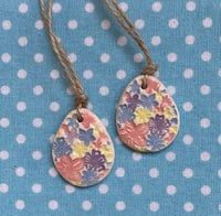 Image 5 of Handmade Ceramic Painted Flowers Easter Eggs