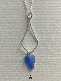 Image 2 of Large Blue Sea Glass Necklace 