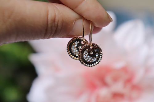 Image of Sparkly Moon Dainty Hoops