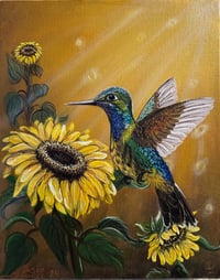 Image 2 of Hummingbird and Sunflower