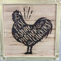 Chicken Charm wooden sign