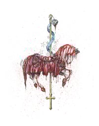 Carousel of Nightmares Carrie Horse 11x14 Signed Art Print