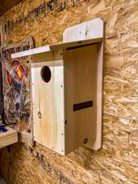 Image 1 of Handcrafted Saw-Whet Owl & Screech Owl Nesting Box – Cozy, Eco-Friendly Home for Owls