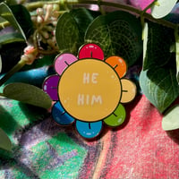 Image 4 of Pronoun Flower Enamel Pins