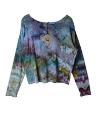 Image 2 of ♻️UPCYCLED XXL Rib Knit Long Sleeve Top in Muted Ice Dye