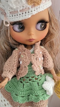 Image 2 of Blythe doll with crochet dress and bolero 