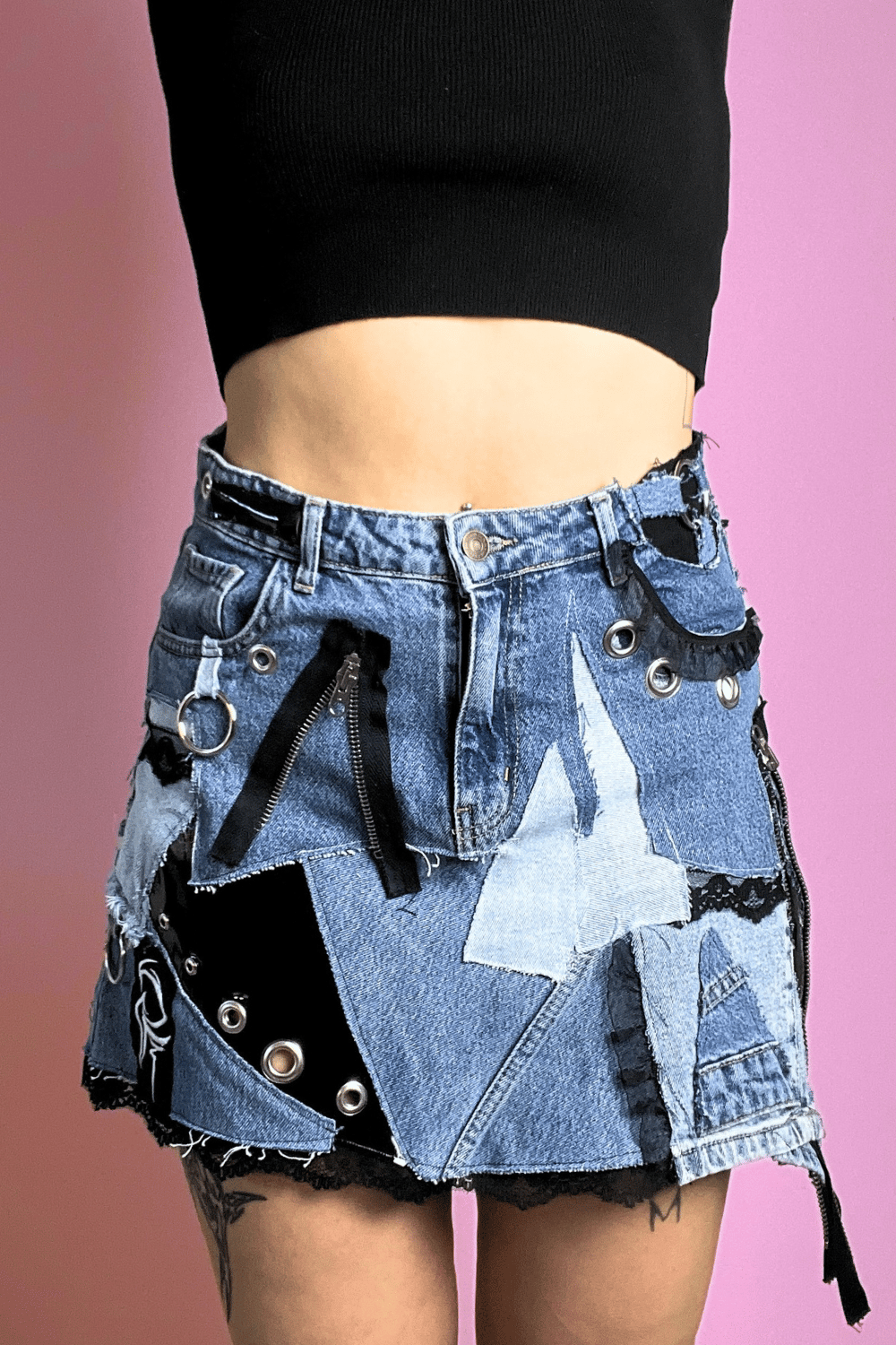 Image of Upcycled Denim Skirt - Arabela