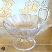 Image 3 of VENETIAN GLASS FOOTED COUPE WITH HANDLE