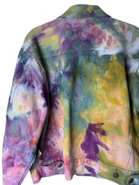 Image 5 of ♻️ UPCYCLED L Ladies 100% Cotton Vintage Jacket in Appalachian Sunset Ice Dye