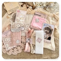 Image 5 of handmade vintage french lace slow stitch sewing kit book