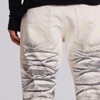 Image 3 of Y2K Arctic White Drift Flared Trumpet Jeans Retro Washed High Street Hip Hop Wide Leg Pants Gothic S