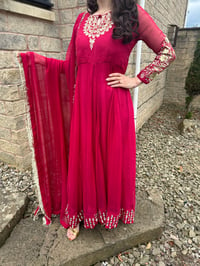 Image 4 of Cherry red anarkali