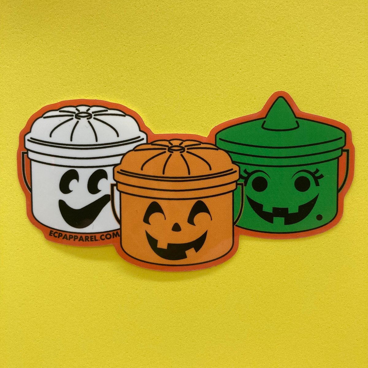 “Spooky Retro Buckets” Die-cut Sticker