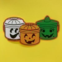 Image 1 of “Spooky Retro Buckets” Die-cut Sticker