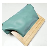 Image 5 of Sage Leather & Timber Clutch 