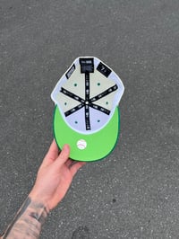 Image 2 of LIME BRIM MULTI TONE BOSTON RED SOX CUSTOM FITTED CAP