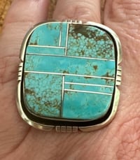 Image 3 of square native inlay statement ring 