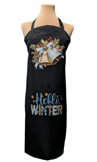 Image 1 of Hello Winter Christmas Apron (black)