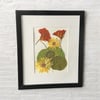 Genuine Nasturtium And Calendula Wildflower Art In 8" X 10" Frame (Item# 2022088)