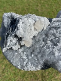 Image 5 of Large UV Calcite On Druzy Quartz Statement Piece #1924