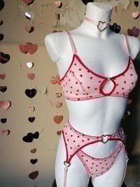 Image 3 of Red Hearts Mesh Bra
