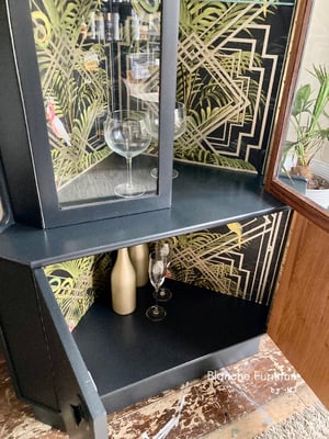 Image of Double Corner Drinks Cabinet in deep grey