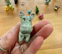 Image 1 of Happy Hippo Ceramic Figurine - Free Shipping in Contiguous US