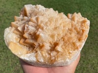 Image 9 of Orange Pyramid Calcite With Druzy Calcite Dusting UV Specimen #1073