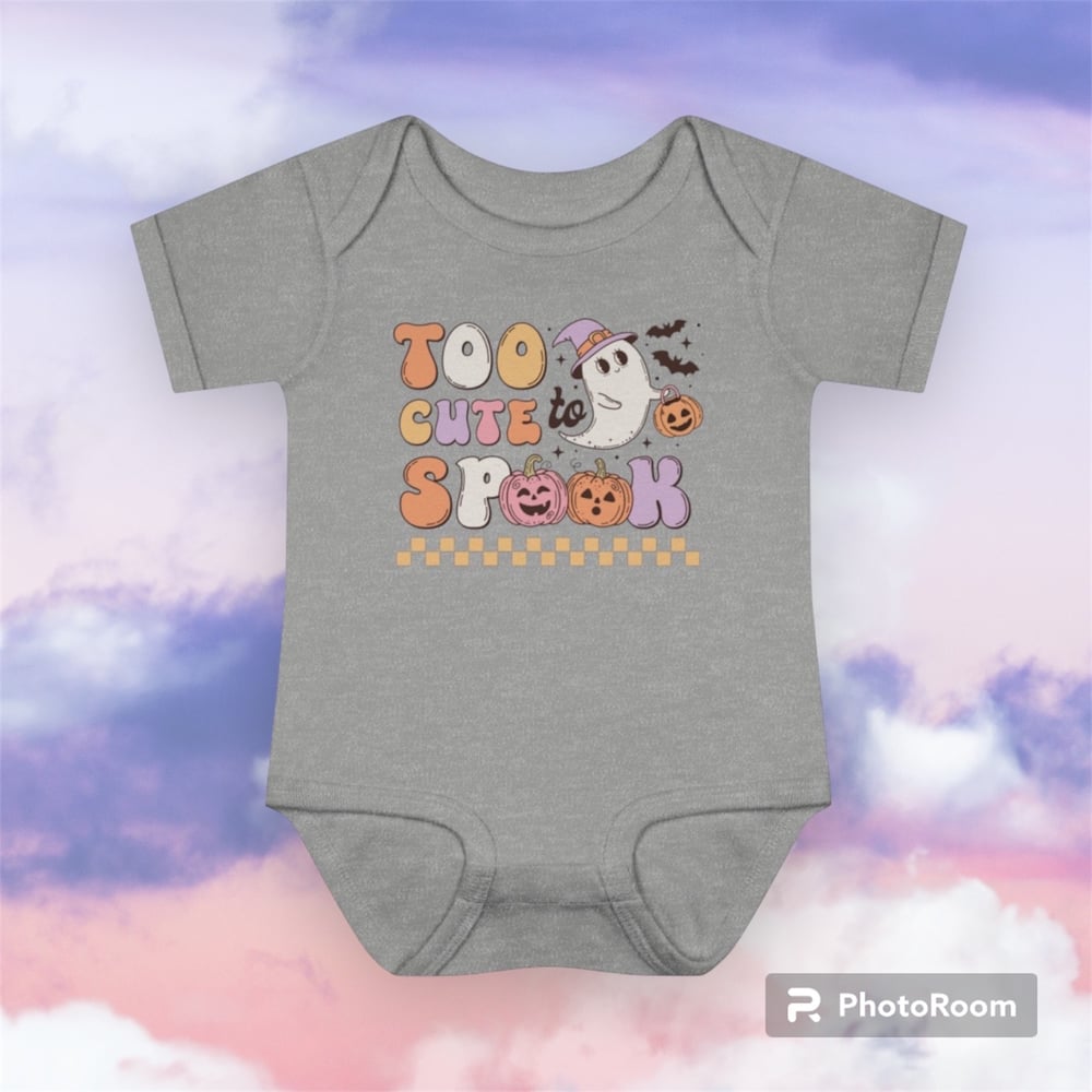Image of Too cute to spook baby bodysuit